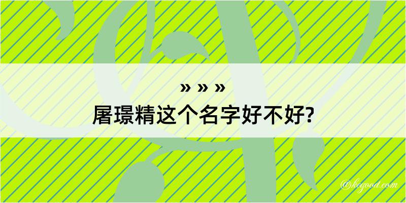 屠璟精这个名字好不好?