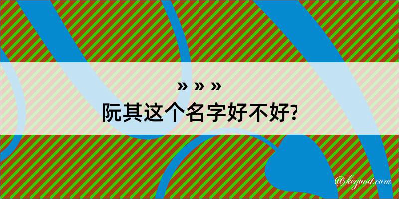 阮其这个名字好不好?