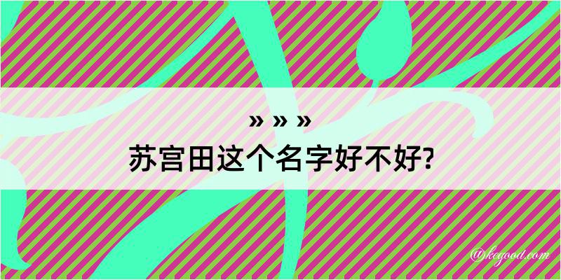 苏宫田这个名字好不好?