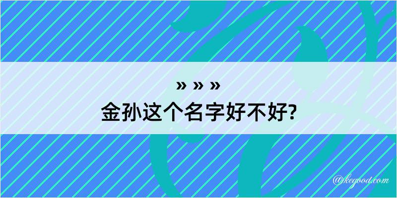 金孙这个名字好不好?