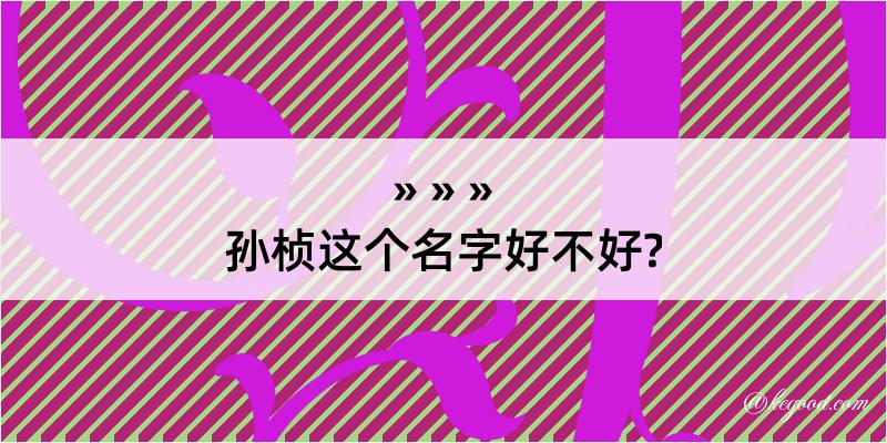 孙桢这个名字好不好?