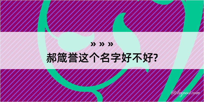 郝箴誉这个名字好不好?