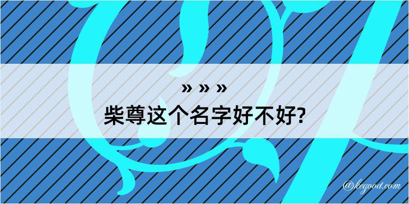 柴尊这个名字好不好?