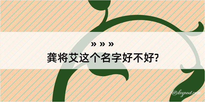 龚将艾这个名字好不好?