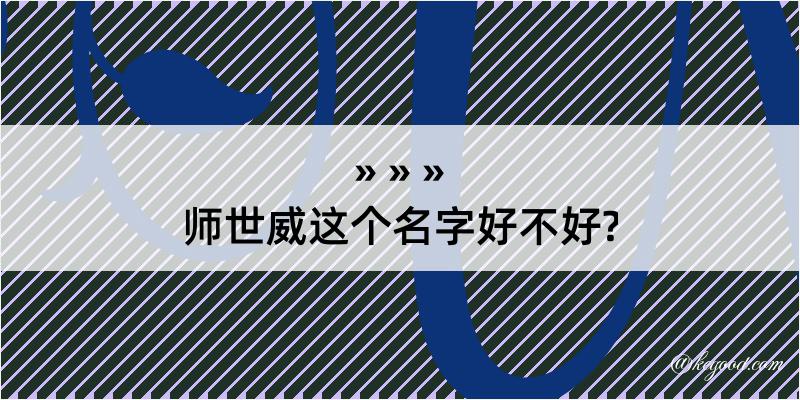 师世威这个名字好不好?