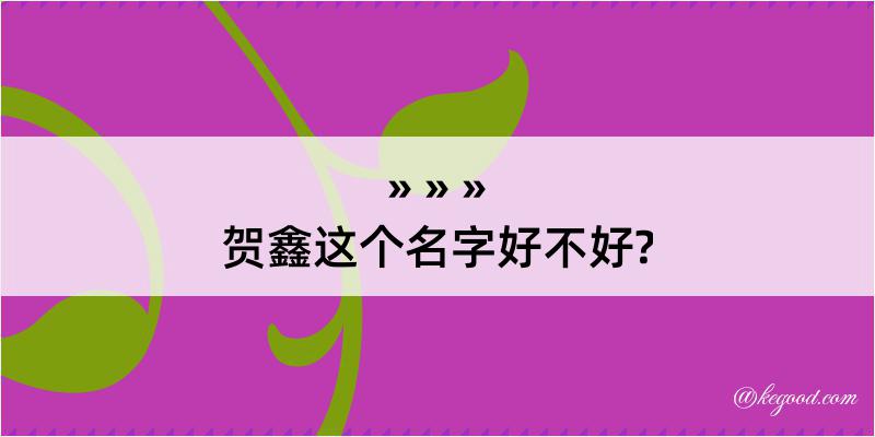 贺鑫这个名字好不好?