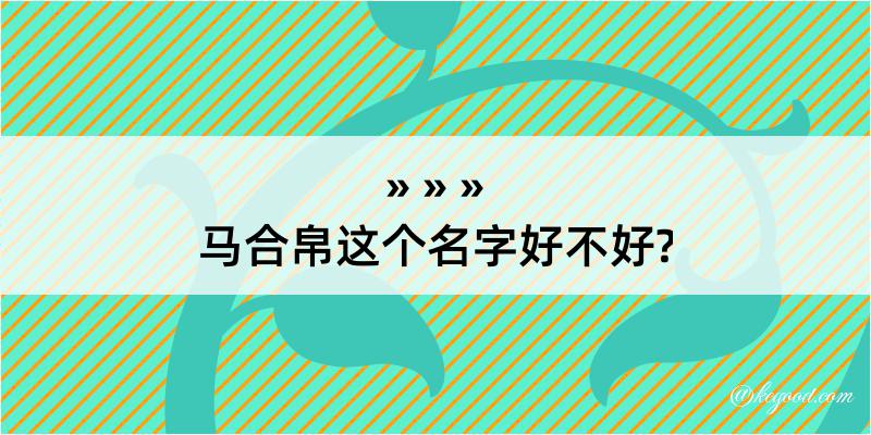 马合帛这个名字好不好?