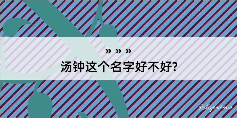 汤钟这个名字好不好?