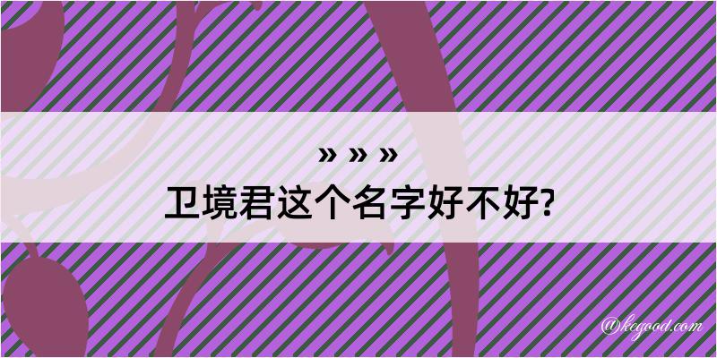 卫境君这个名字好不好?