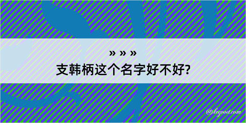 支韩柄这个名字好不好?