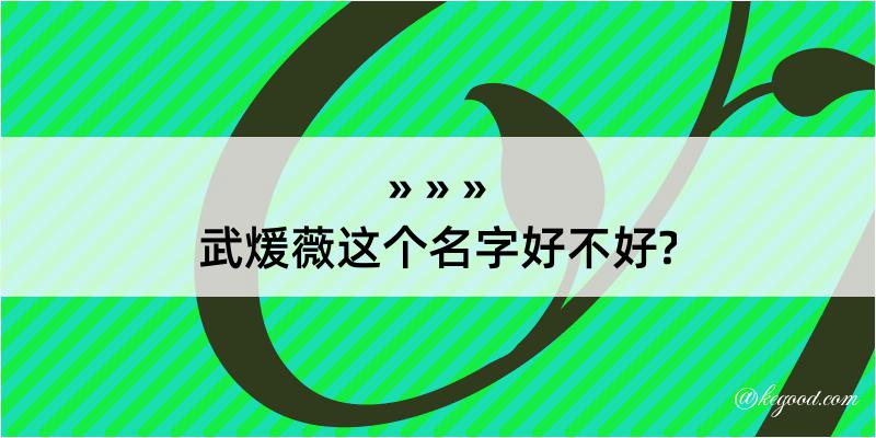 武煖薇这个名字好不好?