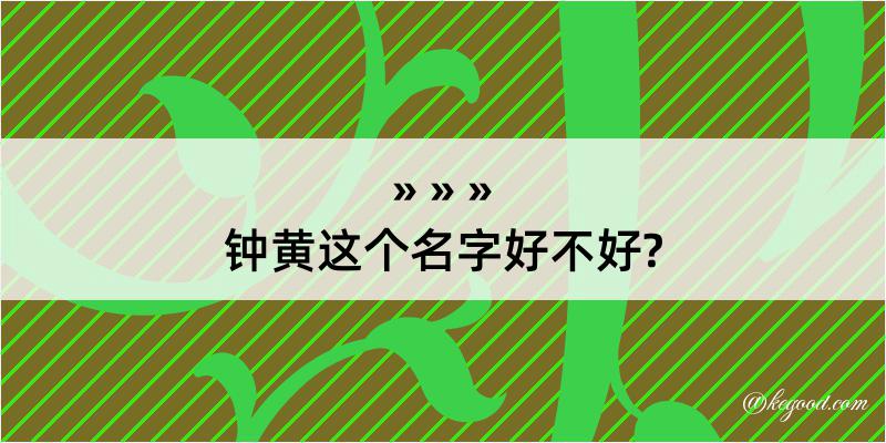 钟黄这个名字好不好?