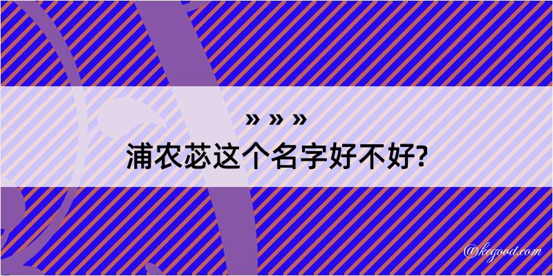 浦农苾这个名字好不好?