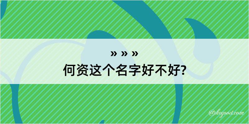 何资这个名字好不好?