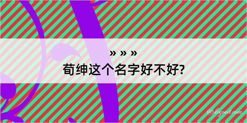 荀绅这个名字好不好?