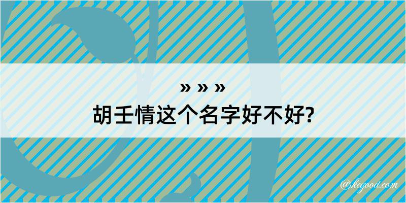 胡壬情这个名字好不好?