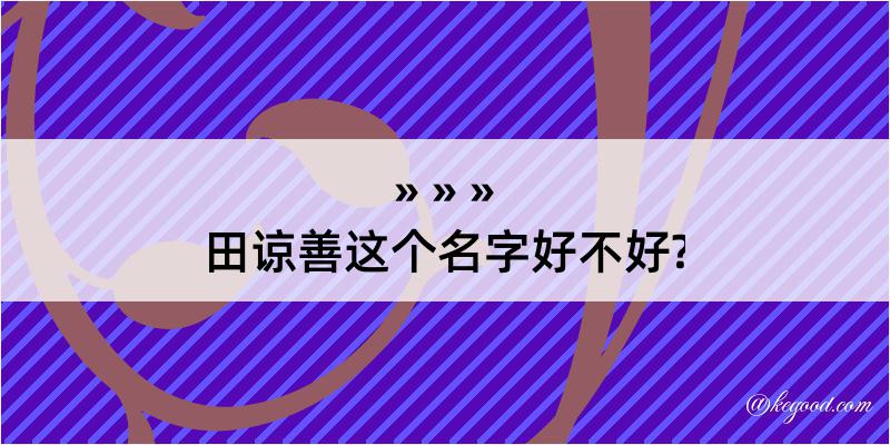 田谅善这个名字好不好?