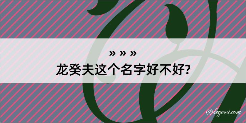 龙癸夫这个名字好不好?