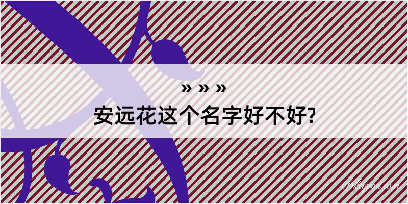 安远花这个名字好不好?