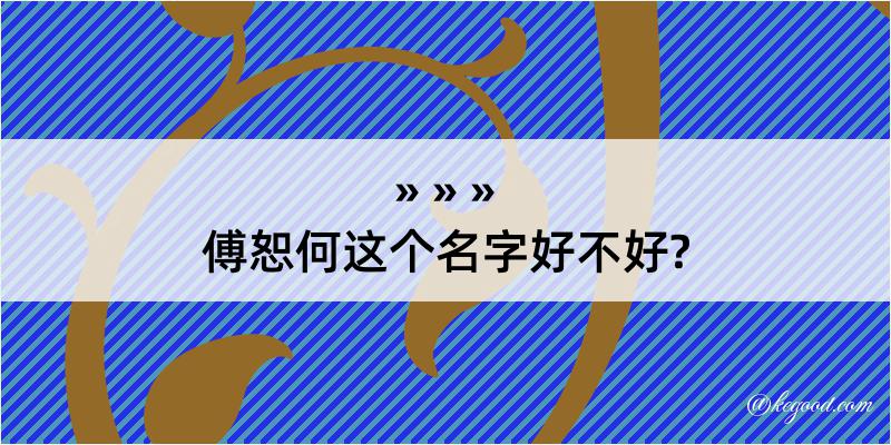 傅恕何这个名字好不好?