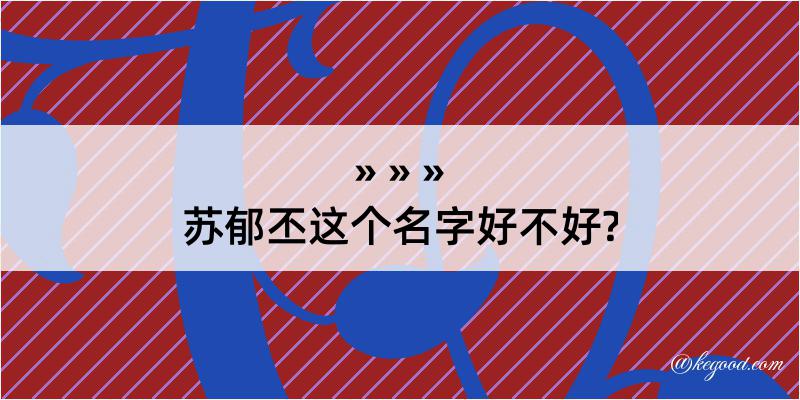 苏郁丕这个名字好不好?