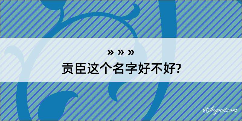 贡臣这个名字好不好?