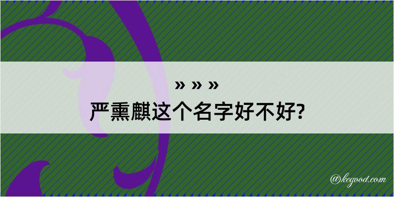 严熏麒这个名字好不好?