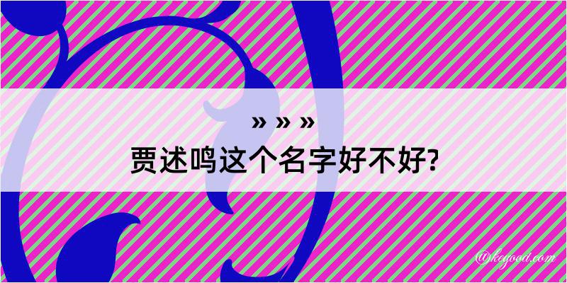 贾述鸣这个名字好不好?