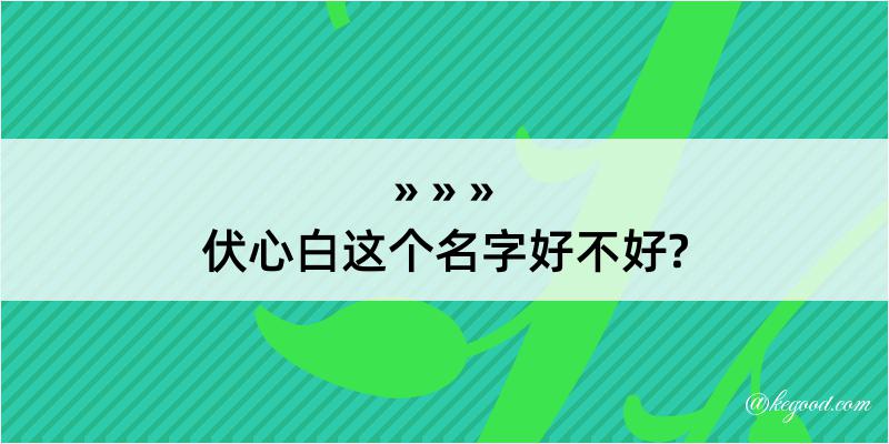 伏心白这个名字好不好?