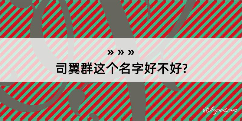 司翼群这个名字好不好?