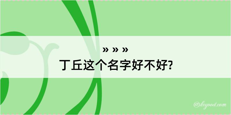 丁丘这个名字好不好?