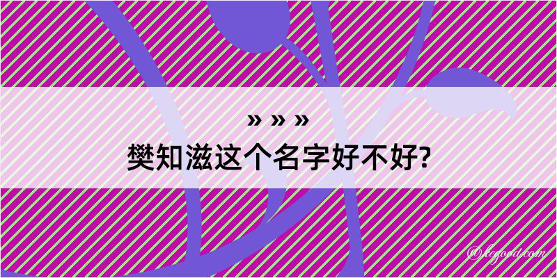 樊知滋这个名字好不好?