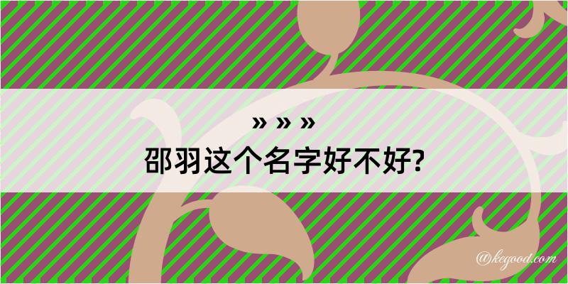 邵羽这个名字好不好?