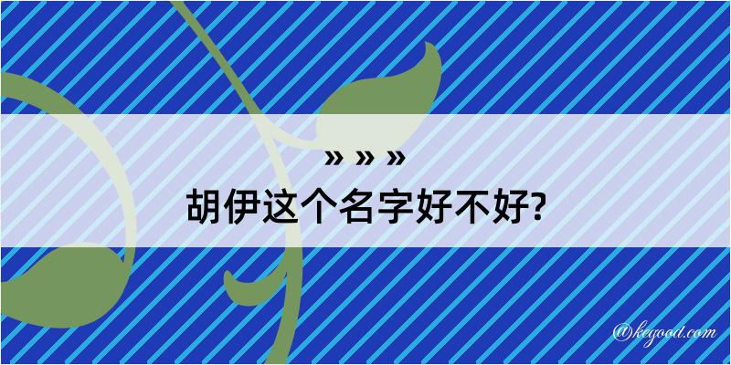 胡伊这个名字好不好?