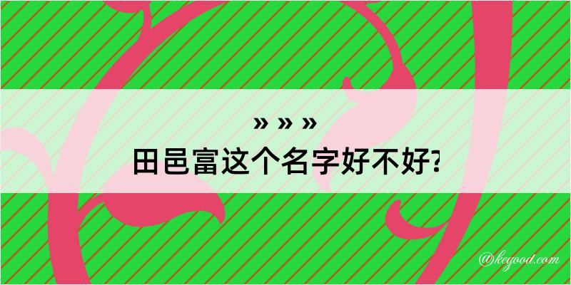 田邑富这个名字好不好?