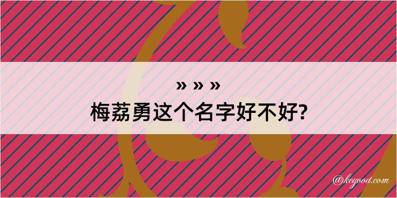 梅荔勇这个名字好不好?