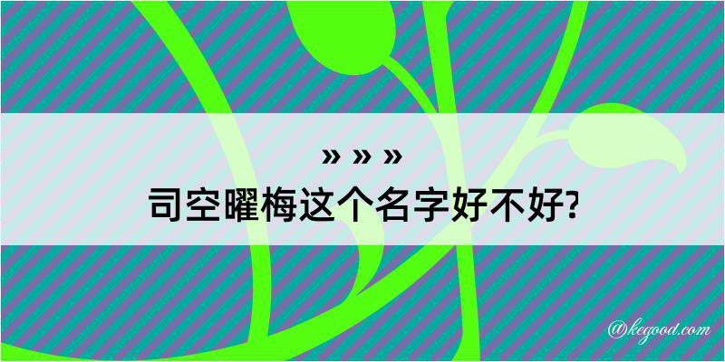 司空曜梅这个名字好不好?