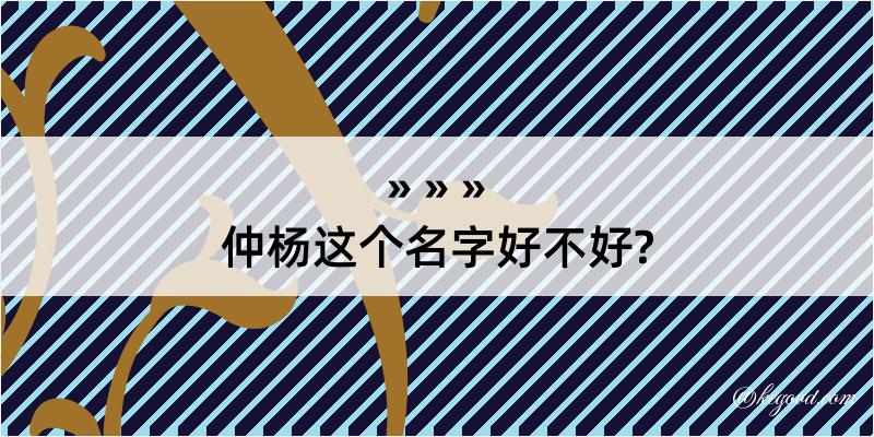 仲杨这个名字好不好?