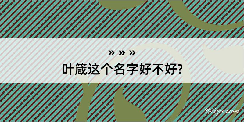 叶箴这个名字好不好?