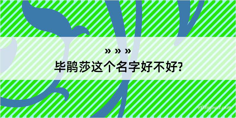 毕鹃莎这个名字好不好?