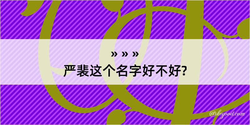 严裴这个名字好不好?