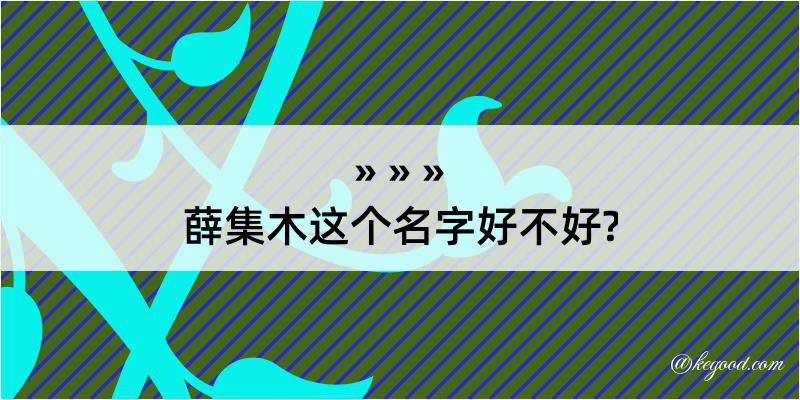 薛集木这个名字好不好?