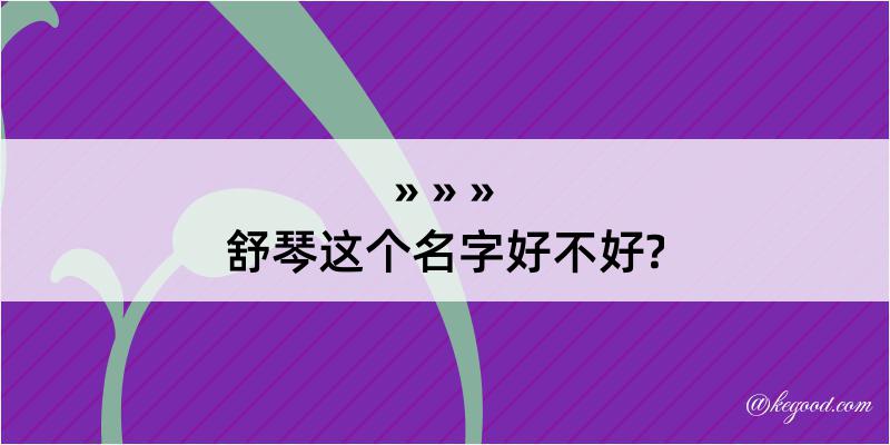 舒琴这个名字好不好?