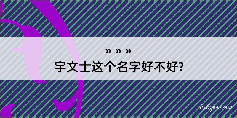 宇文士这个名字好不好?