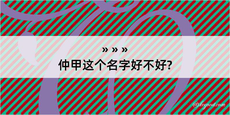 仲甲这个名字好不好?