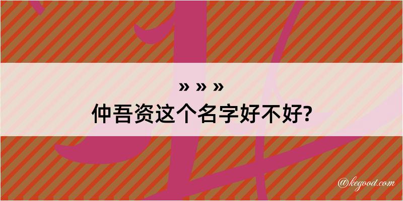 仲吾资这个名字好不好?