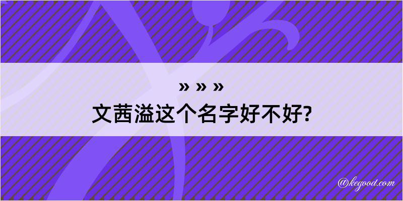 文茜溢这个名字好不好?