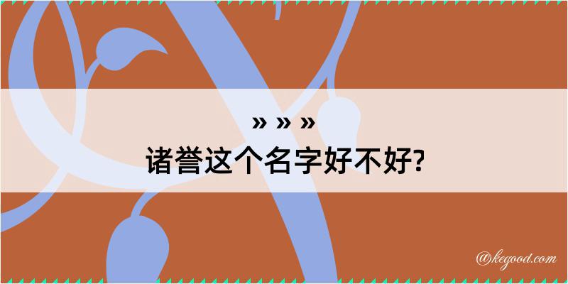 诸誉这个名字好不好?