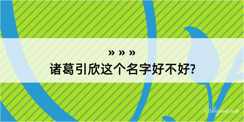 诸葛引欣这个名字好不好?