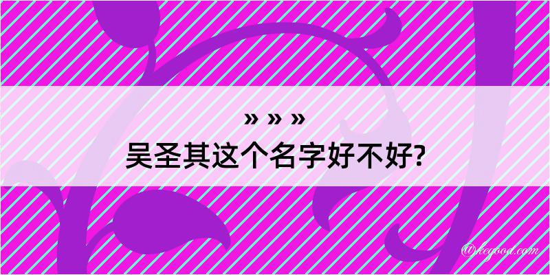 吴圣其这个名字好不好?